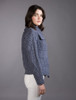 Patchwork Cardigan with Collar - Denim