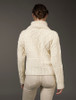 Patchwork Cardigan with Collar - White