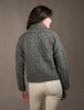 Patchwork Cardigan with Collar - Grey