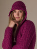 Hooded Coatigan with Celtic Knot Zipper Pull - Raspberry