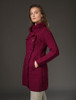 Large Collar Aran Coat - Wine