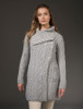 Large Collar Aran Coat - Soft Grey