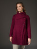 Large Collar Aran Coat - Wine