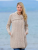 Large Collar Aran Coat - Parsnip