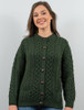 Merino Wool Aran Lumber Jacket - Army Green