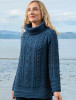 Aran Cowl Neck Tunic Sweater - Atlantic 