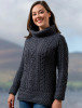 Aran Cowl Neck Tunic Sweater - Derby 