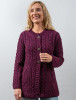 Women's Merino Wool A-Line Fit Cardigan - Very Berry 