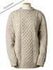 Cable Knit Crew Neck Aran Wool Sweater - Skiddaw