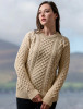 Heavyweight Merino Wool Aran Sweater - Oatmeal 