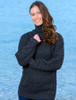Merino Wool Turtleneck Sweater - Charcoal