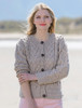 Aran Cable Knit Cardigan - Wicker