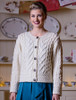 Aran Cable Knit Cardigan - Natural White