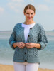 Aran Cable Knit Cardigan - Mist Marl