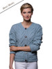 Aran Cable Knit Cardigan - Mist Marl