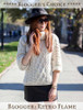 Blogger's Choice: Womens Turtleneck Cable Knit Sweater - Retro Flame - Natural White