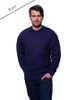 Men's Merino Aran Sweater - Navy