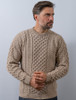 Men's Merino Aran Sweater - Wicker