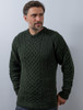 Men's Merino Aran Sweater -  Army Green