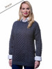Women's Merino Aran Sweater - Derby