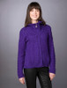 Double Collar Zip Merino Aran Cardigan - Violet