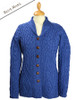 Merino Shawl Neck Cardigan - Blue Marl