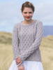 Lambay Aran Sweater for Women - Silver