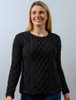 Lambay Aran Sweater for Women - Dark Night