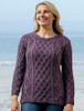 Lambay Aran Sweater for Women - Warm Lavender