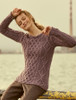 Lambay Aran Sweater for Women - Warm Lavender