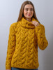 Super Soft Chunky Cable Cowl Neck Aran - Yellow