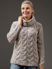 Super Soft Chunky Cable Cowl Neck Aran - Toasted Oat