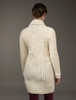 Cable Knit Coatigan with Celtic Knot Side Zip - White