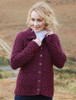 Honeycomb Button-Up Cardigan - Very Berry