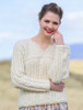 Women's Keyhole Crew Neck Sweater - Natural White