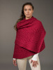 Cable Aran Wrap - Dark Red