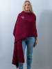 Cable Aran Wrap - Claret