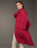 Cable Aran Wrap - Dark Red