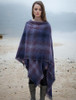 Lambswool Celtic Ruana Wrap - Purple Checks