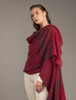 Lambswool Celtic Ruana Wrap - Rose Red