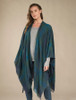 Lambswool Celtic Ruana Wrap - Blue Teal Checks