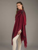 Lambswool Celtic Ruana Wrap - Rose Red