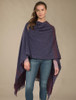 Lambswool Celtic Ruana Wrap - Blueberry