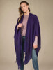 Lambswool Celtic Ruana Wrap - Purple Wine