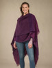 Lambswool Celtic Ruana Wrap - Rich Burgundy