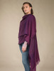 Lambswool Celtic Ruana Wrap - Rich Burgundy