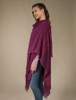 Lambswool Celtic Ruana Wrap - Burgundy Pink