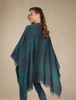 Lambswool Celtic Ruana Wrap - Blue Teal Checks