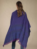 Lambswool Celtic Ruana Wrap - Damson Blue