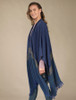 Lambswool Celtic Ruana Wrap - Cobalt Blue